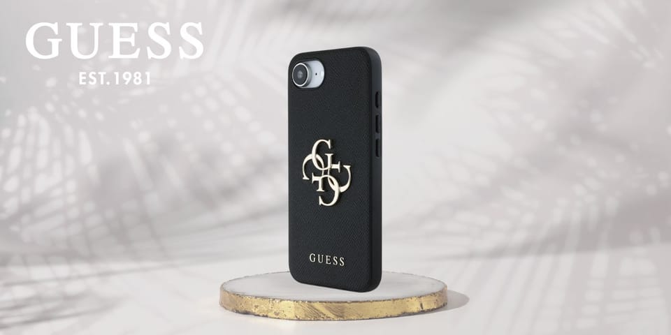 Etui Guess Grained Big 4G Logo Small     Classic Logo do iPhone 16e czarny