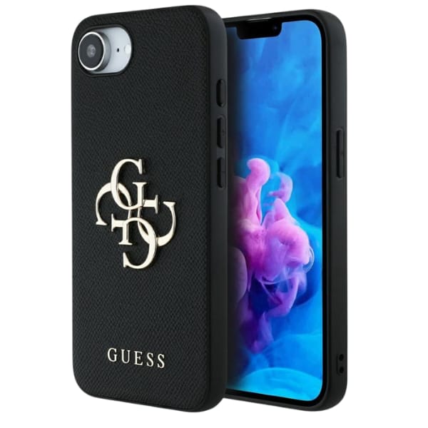 Etui Guess Grained Big 4G Logo Small     Classic Logo do iPhone 16e czarny
