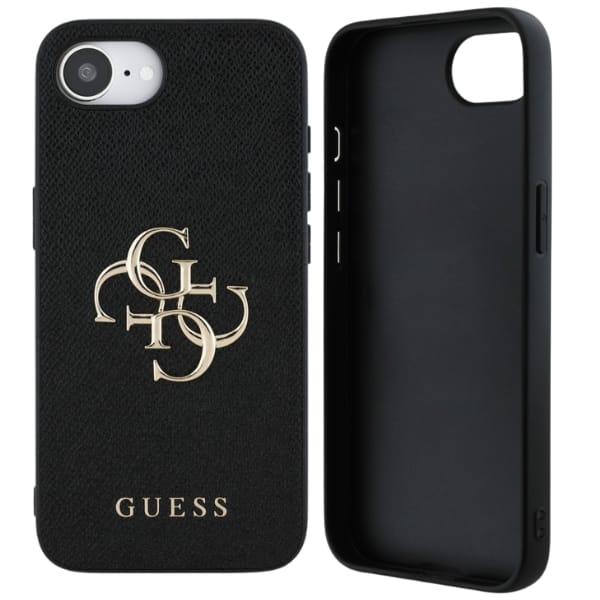 Etui Guess Grained Big 4G Logo Small     Classic Logo do iPhone 16e czarny