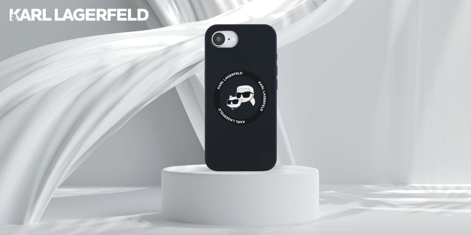 Etui Karl Lagerfeld Silicone             Karl&Choupette Heads MagSafe do iPhone 16e czarny