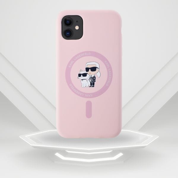 Etui Karl Lagerfeld Silicone             Karl&Choupette MagSafe do iPhone 11 różowy