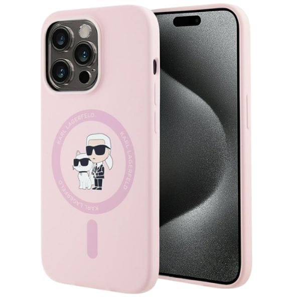 Etui Karl Lagerfeld Silicone             Karl&Choupette MagSafe do iPhone 14 Pro różowy