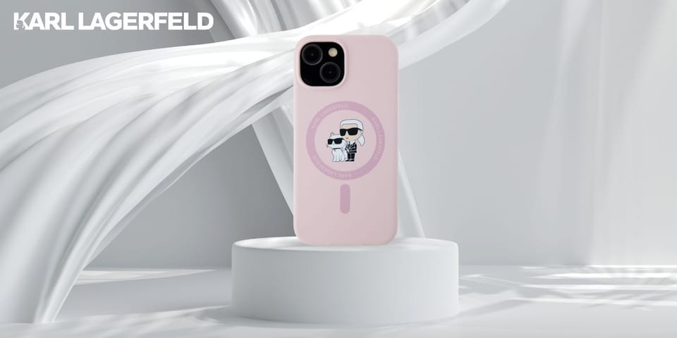 Etui Karl Lagerfeld Silicone             Karl&Choupette MagSafe do iPhone 15 Plus różowy