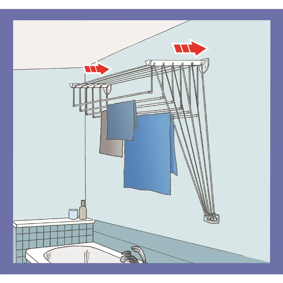 Ceiling & WallMounted Drying Rack Vileda 159492 Highline160 Wasserman.eu