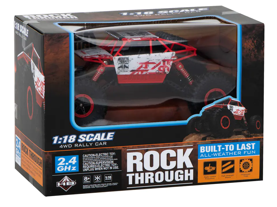 Car RC Rock Crawler HB 2.4GHz 1:18 red