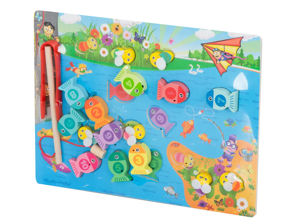 Wooden game fish fishing fish on magnet montessori bees