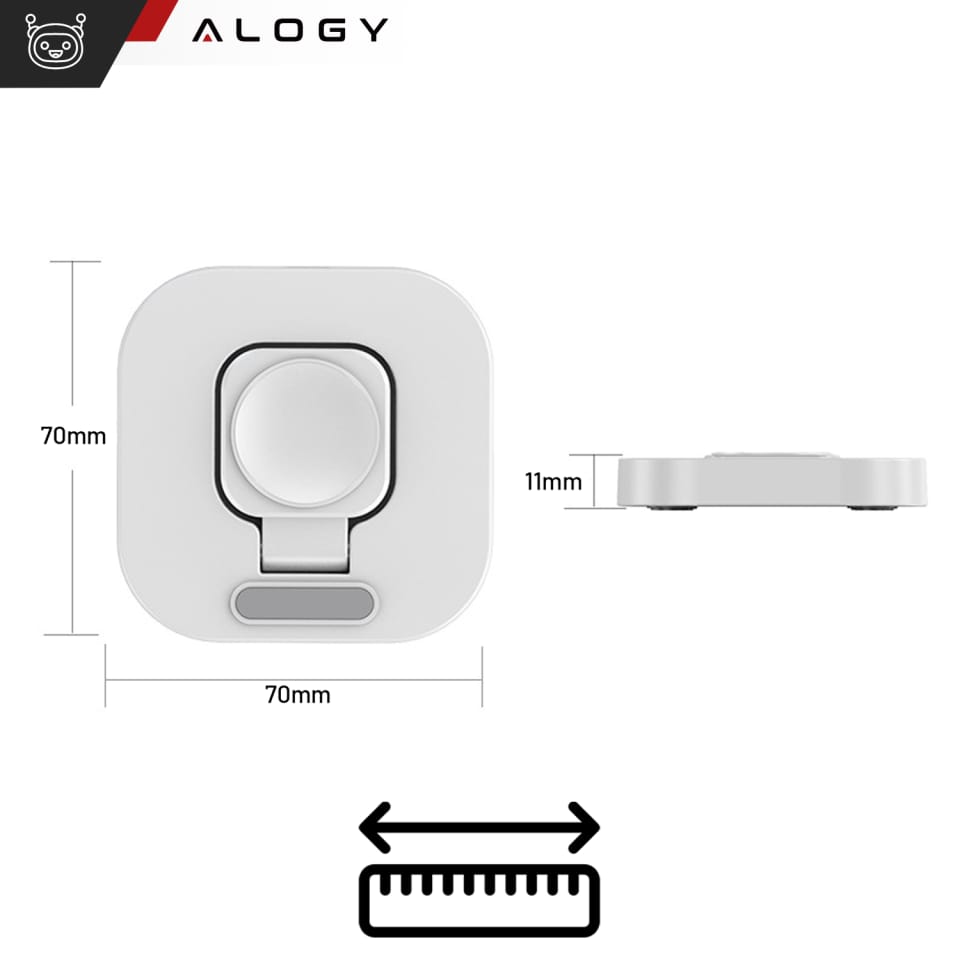 Mini ładowarka indukcyjna do ładowania Apple Watch USB Alogy Mini Stand Charger Biała