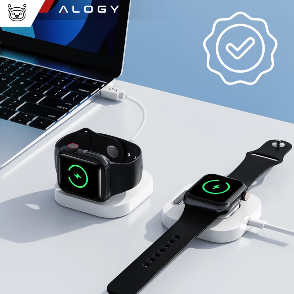 Mini ładowarka indukcyjna do ładowania Apple Watch USB Alogy Mini Stand Charger Biała