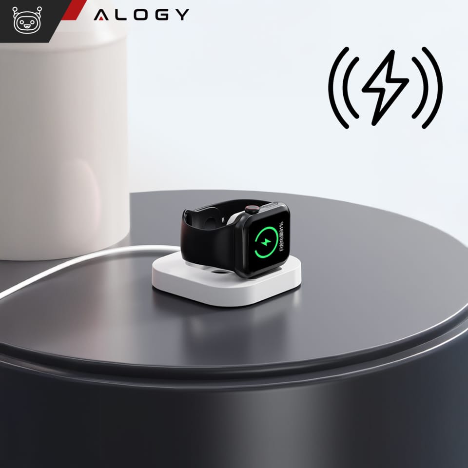 Mini ładowarka indukcyjna do ładowania Apple Watch USB Alogy Mini Stand Charger Biała