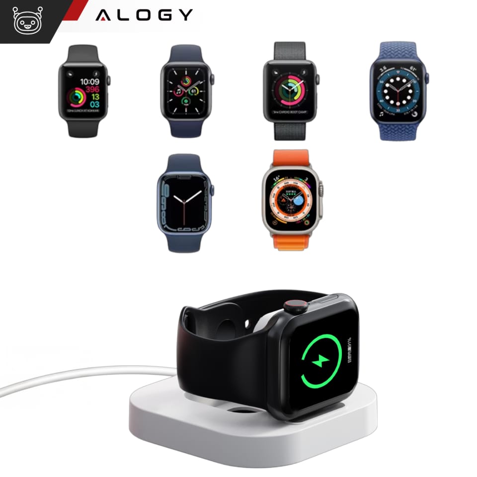 Mini ładowarka indukcyjna do ładowania Apple Watch USB Alogy Mini Stand Charger Biała