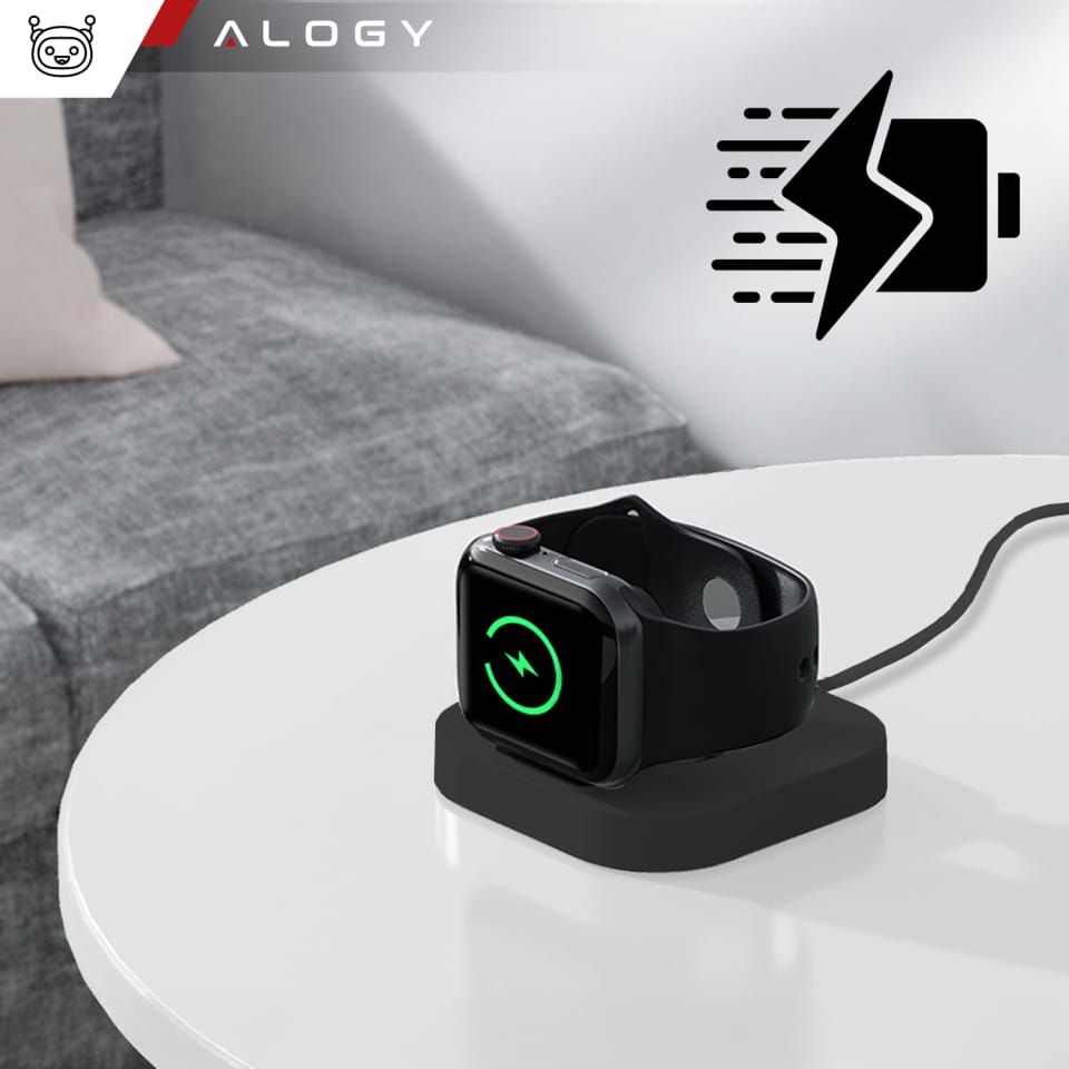 Mini ładowarka indukcyjna do ładowania Apple Watch USB Alogy Mini Stand Charger Czarna