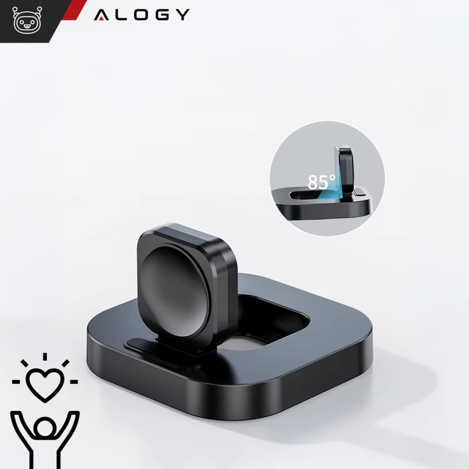 Mini ładowarka indukcyjna do ładowania Apple Watch USB Alogy Mini Stand Charger Czarna