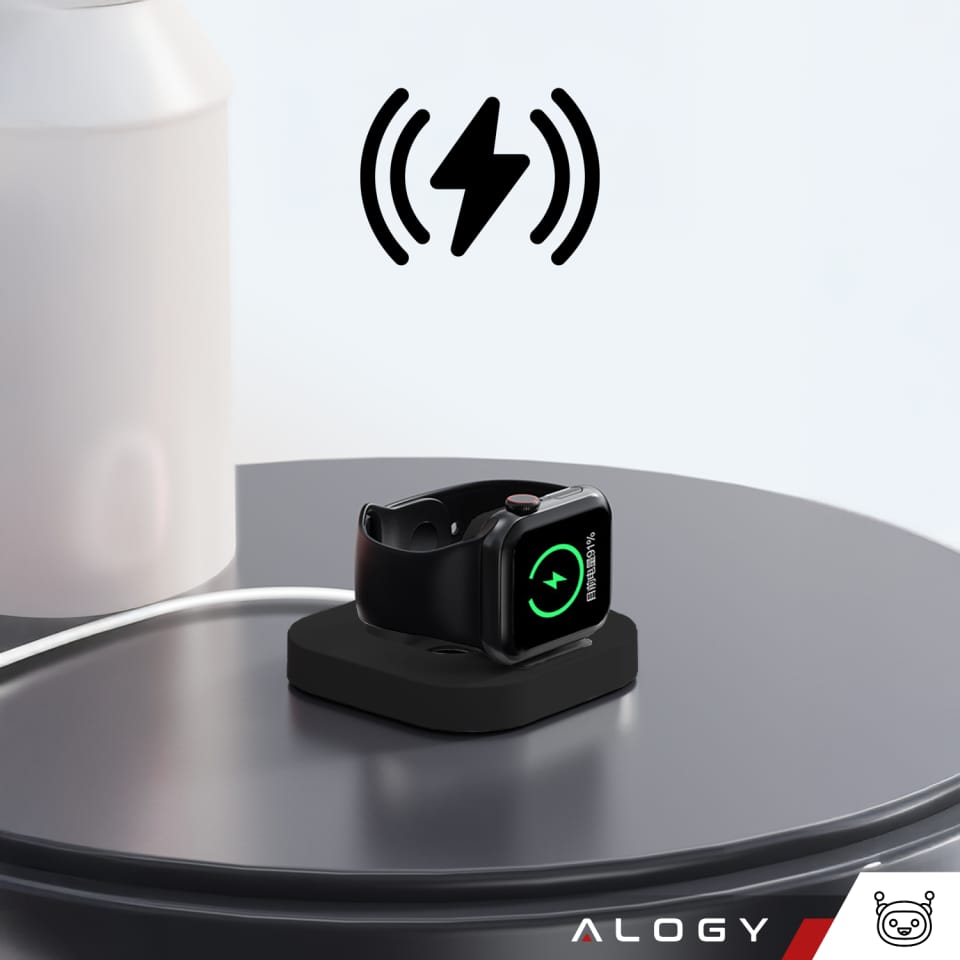 Mini ładowarka indukcyjna do ładowania Apple Watch USB Alogy Mini Stand Charger Czarna