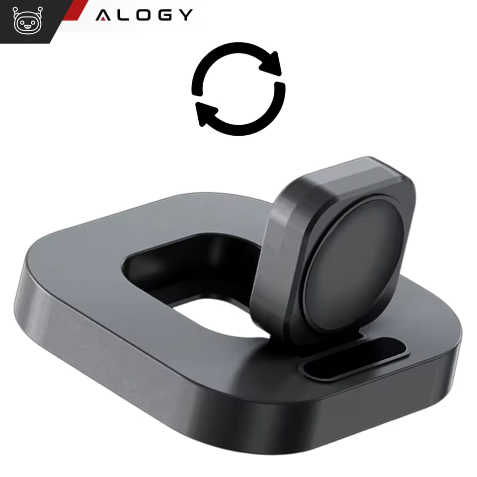 Mini ładowarka indukcyjna do ładowania Apple Watch USB Alogy Mini Stand Charger Czarna