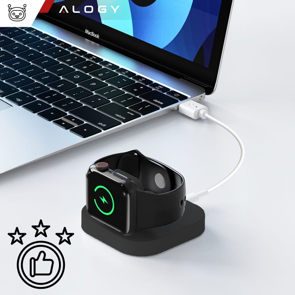 Mini ładowarka indukcyjna do ładowania Apple Watch USB Alogy Mini Stand Charger Czarna