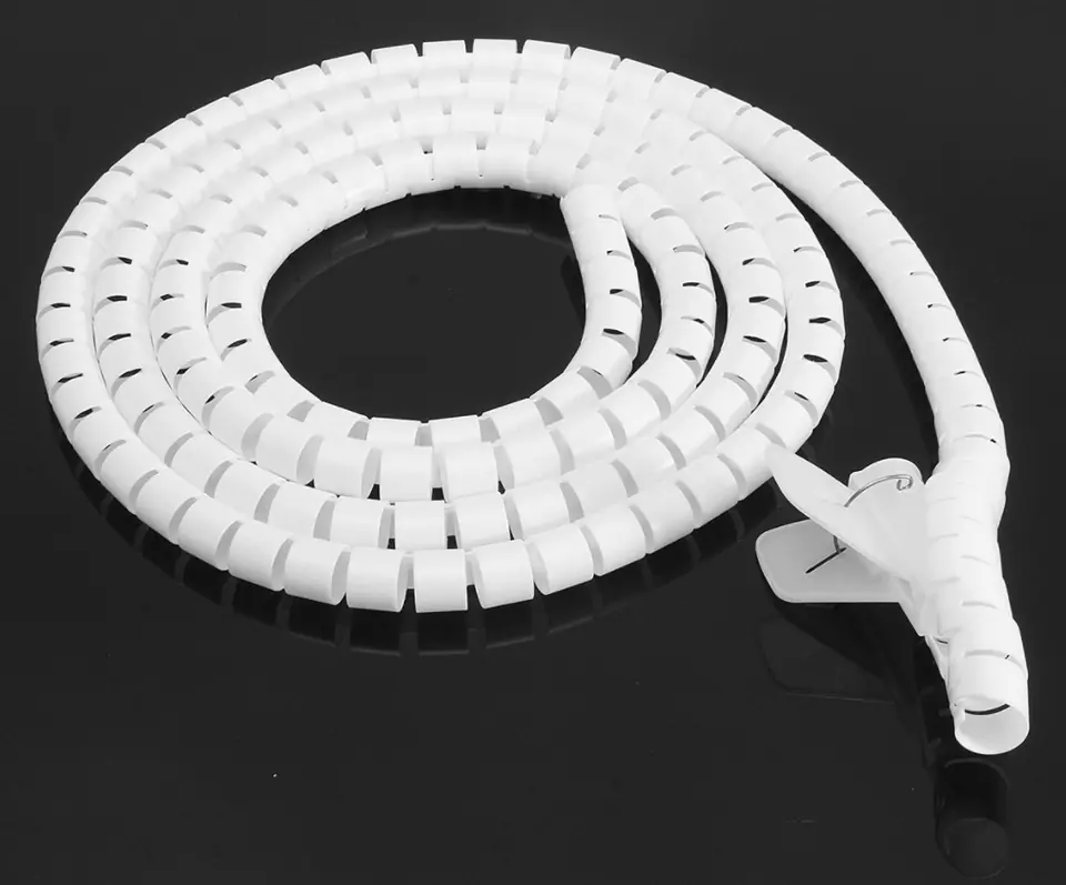 Cable Organizer, Spiral Cable Tie, Grille, White Cover 3m