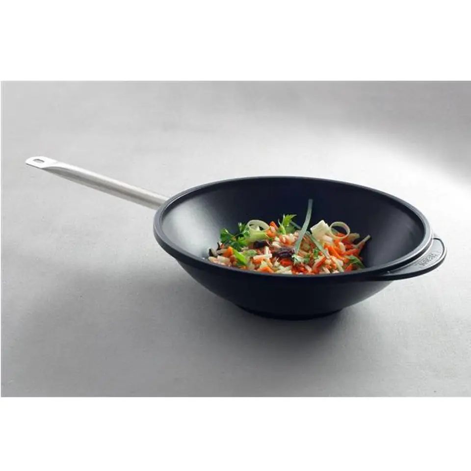 Wok 320x100 mm en fonte d'alum. poignée inox - Hendi food service  equipement - Woks - référence 839010 - Stock-Direct CHR