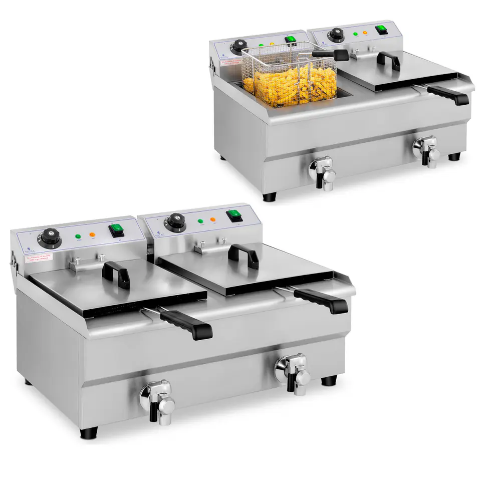 Friteuse électrique - 2 x 11 l - Royal Catering - 230 V