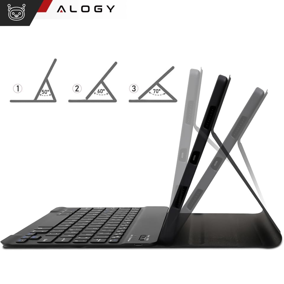 Etui z klawiaturą z miejscem na rysik do Samsung Galaxy Tab S9 FE 10.9" Alogy Keyboard Case Czarne