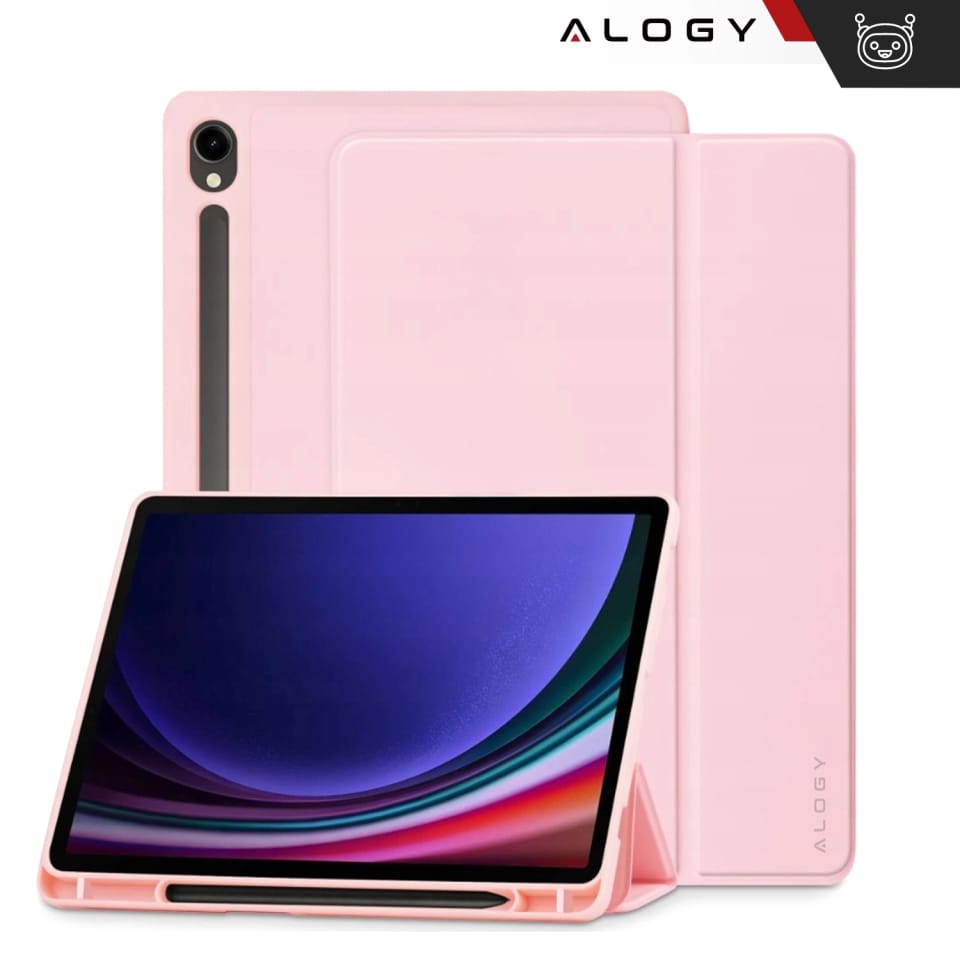 Etui z klawiaturą z miejscem na rysik do Samsung Galaxy Tab S9 FE 10.9" Alogy Keyboard Case z touchpadem Różowe