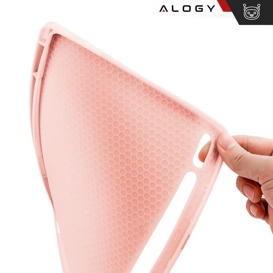 Etui z klawiaturą z miejscem na rysik do Samsung Galaxy Tab S9 FE 10.9" Alogy Keyboard Case z touchpadem Różowe