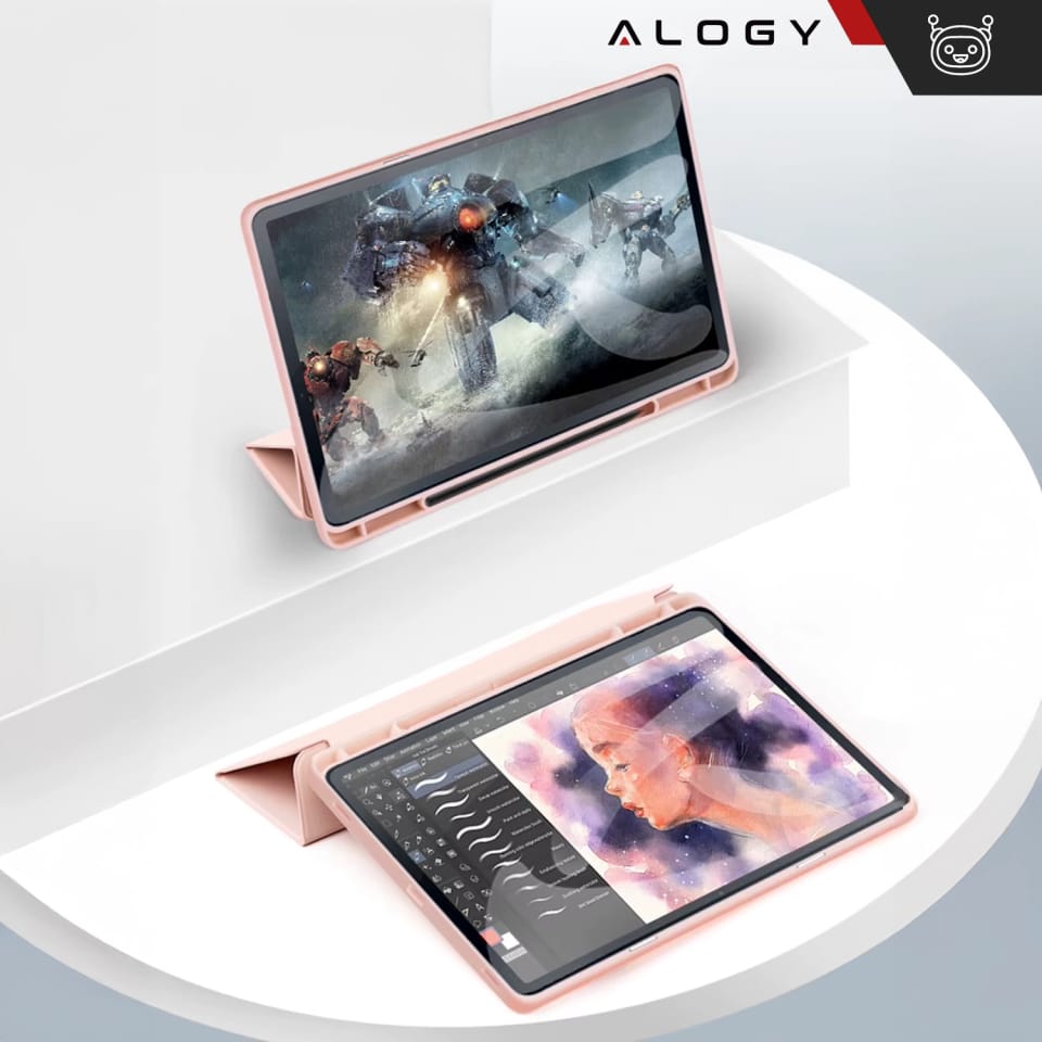 Etui z klawiaturą z miejscem na rysik do Samsung Galaxy Tab S9 FE 10.9" Alogy Keyboard Case z touchpadem Różowe