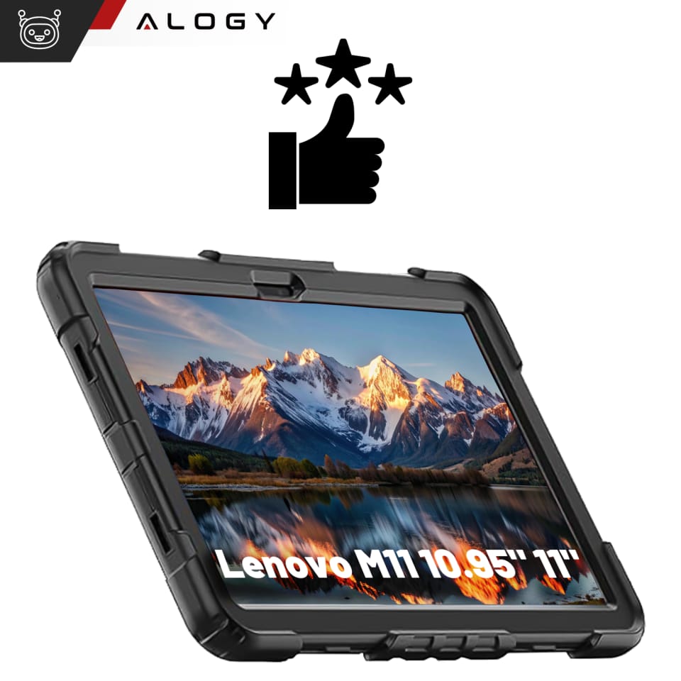 Etui pancerne 360 z miejscem na rysik do Lenovo M11 10.95" 11" TB330FU TB330XU TB331FC Alogy Pirate 360 Case obudowa na tablet Czarne