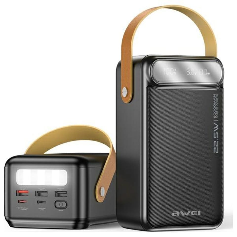 AWEI PowerBank P101K 60000mAh 22.5W      czarny/black