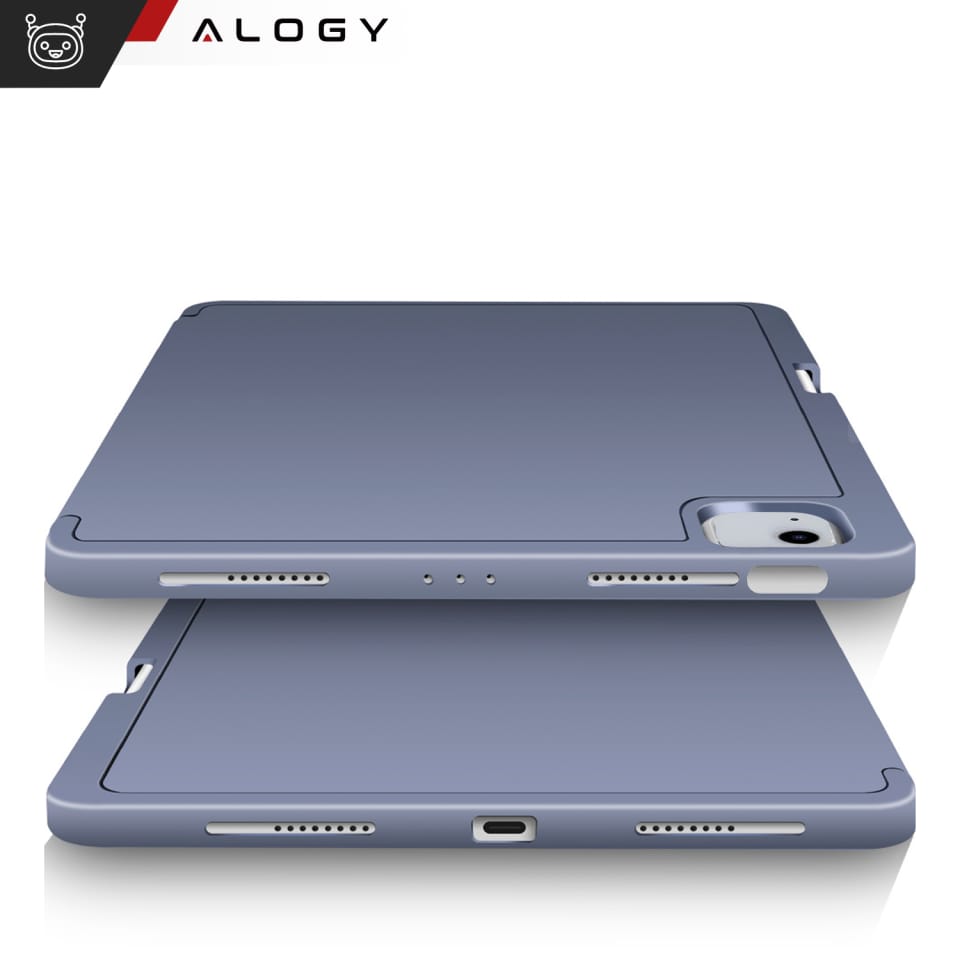 Etui ochronne z rysikiem do Apple iPad Air 13" 2024/2025, iPad Pro 12.9" 2018-2022 obudowa na tablet Fioletowe