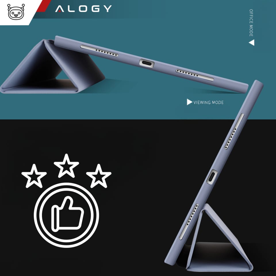 Etui ochronne z rysikiem do Apple iPad Air 13" 2024/2025, iPad Pro 12.9" 2018-2022 obudowa na tablet Fioletowe
