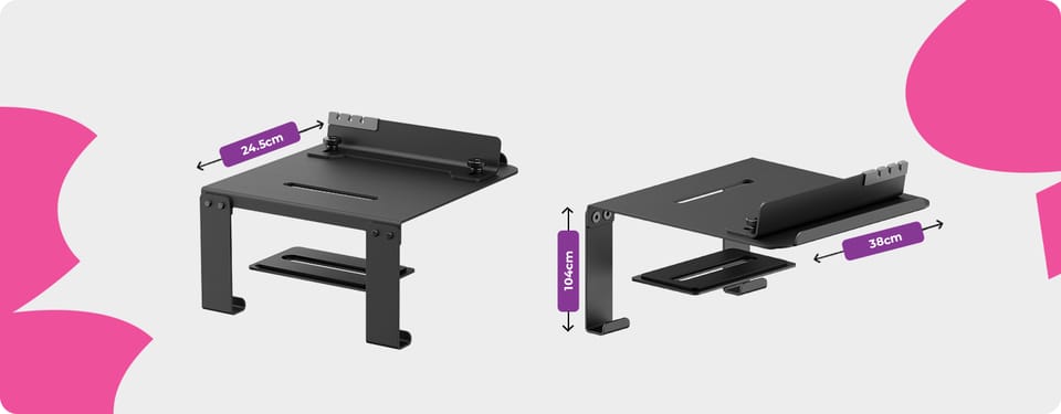 uchwyt do monitora bez vesa, adapter vesa do monitora, podstawka pod monitor spacetronik, spa-013b uchwyt, montaż monitora bez otworów, adapter monitor 17-32 cale, uchwyt z organizerem kabli, podstawka z miejscem na telefon