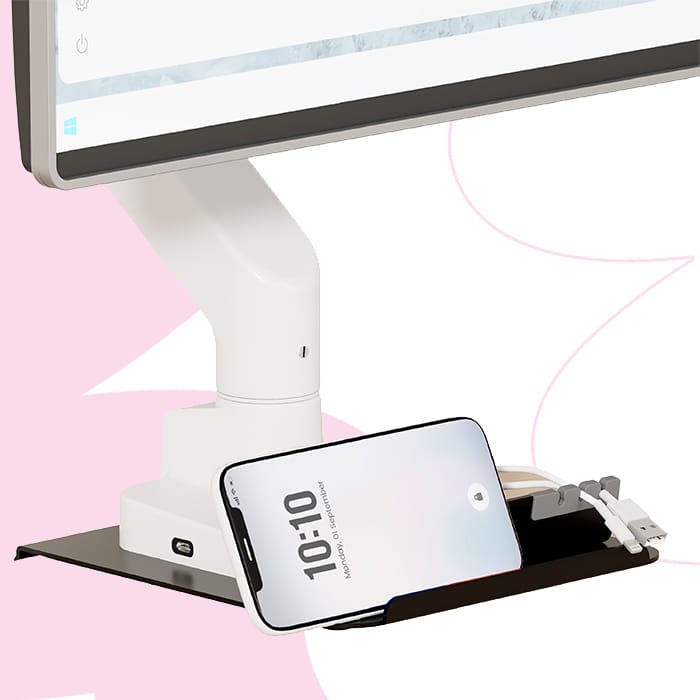 podstawka z uchwytem na telefon, uchwyt do telefonu na biurko, spacetronik spa-013b smartphone, uchwyt smartfon pod monitorem, miejsce na telefon biurko, spa-013b uchwyt telefon, podstawka monitor z miejscem na telefon, akcesoria biurowe smartfon