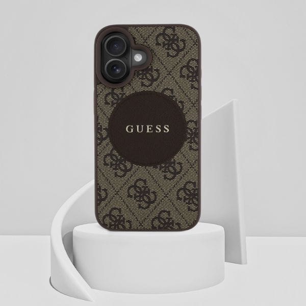 Etui Guess 4G Circle Classic Logo        MagSafe do iPhone 16 brązowy