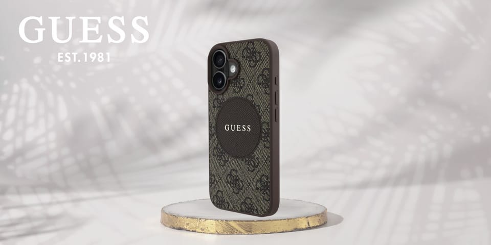 Etui Guess 4G Circle Classic Logo        MagSafe do iPhone 16 brązowy