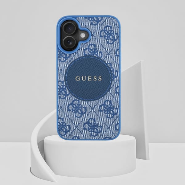 Etui Guess 4G Circle Classic Logo        MagSafe do iPhone 16 niebieski