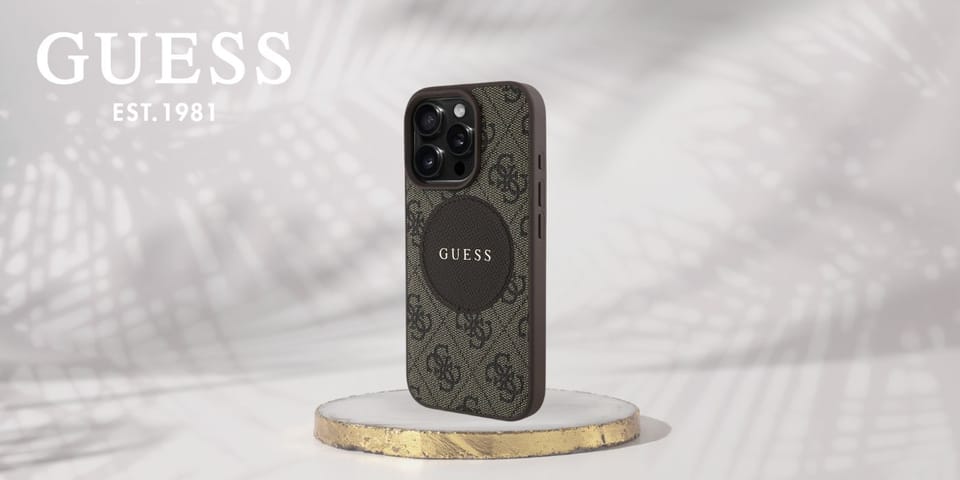 Etui Guess 4G Circle Classic Logo        MagSafe do iPhone 16 Pro Max brązowy