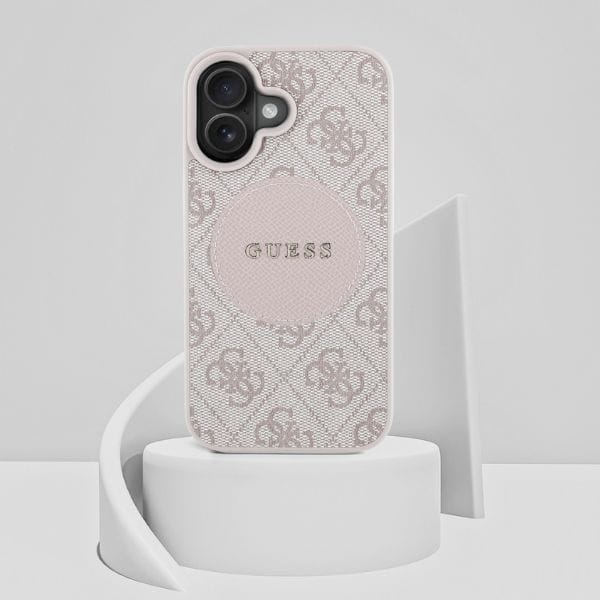 Etui Guess 4G Circle Classic Logo        MagSafe do iPhone 16 różowy