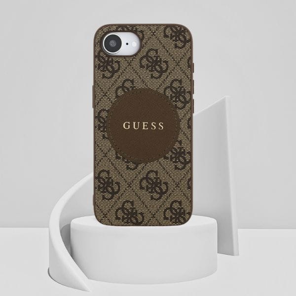 Etui Guess 4G Circle Classic Logo        MagSafe do iPhone 16e brązowy