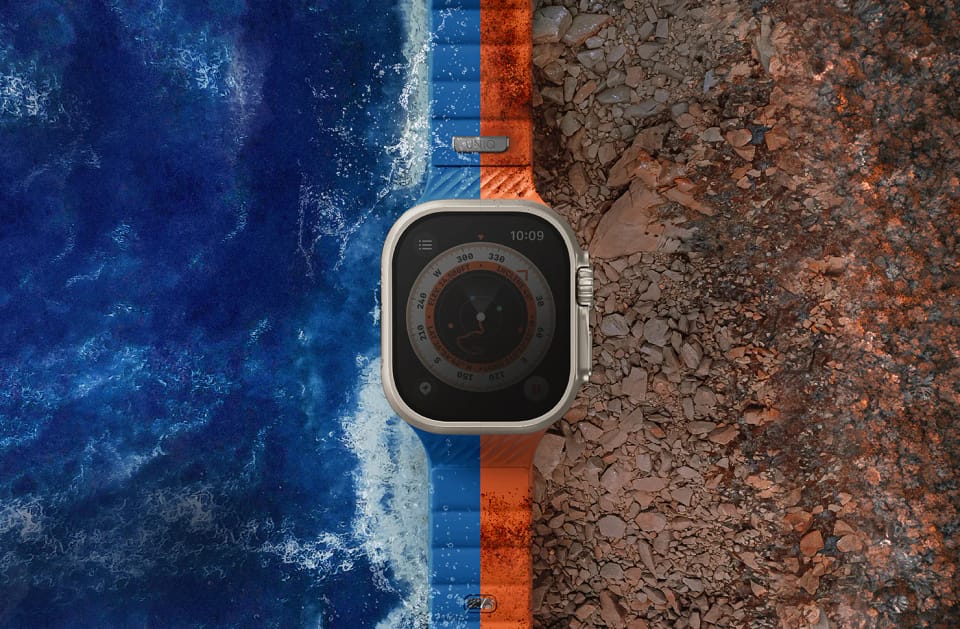 UNIQ pasek Stride Apple Watch Series1/2/3/4/5/6/7/8/9/SE/SE2 38/40/41mm FKM Rubber Strap khaki/pale khaki