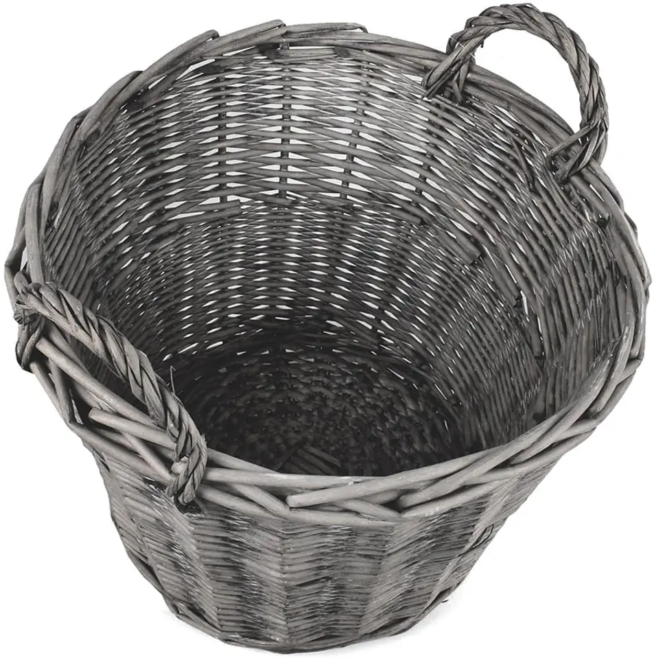 Kosz wiklinowy szary