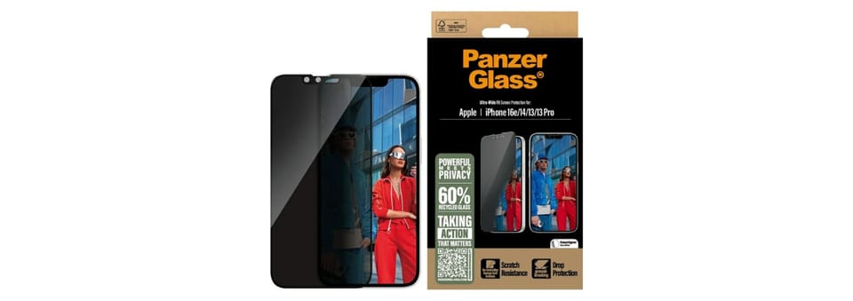 Szkło prywatyzujące PanzerGlass          Ultra-Wide Fit do iPhone 16e/14/13/13 Pro