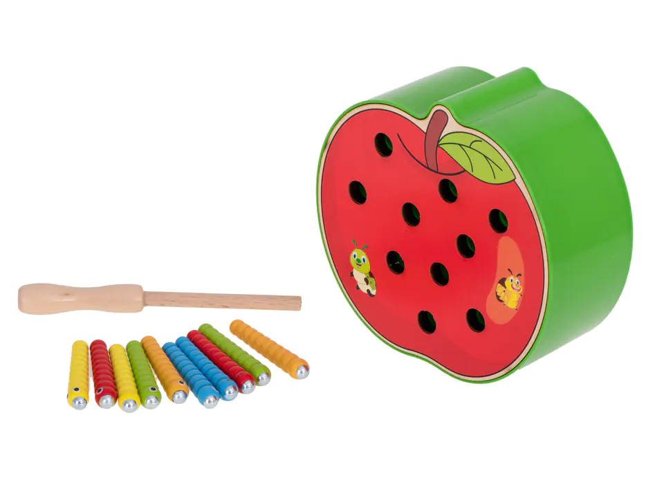 Magnetic caterpillar wooden apple