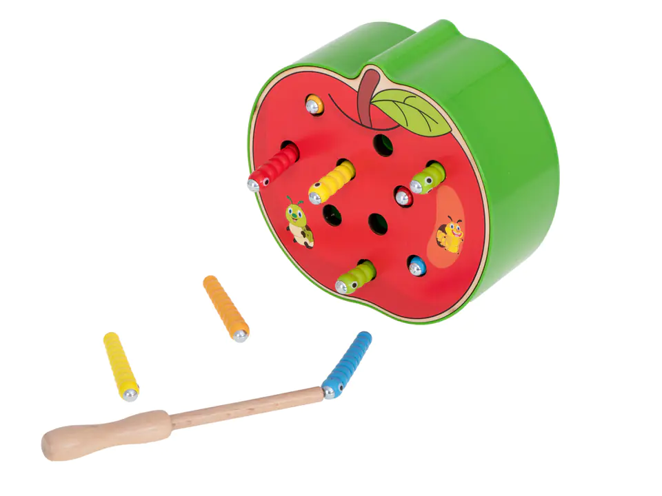 Magnetic caterpillar wooden apple