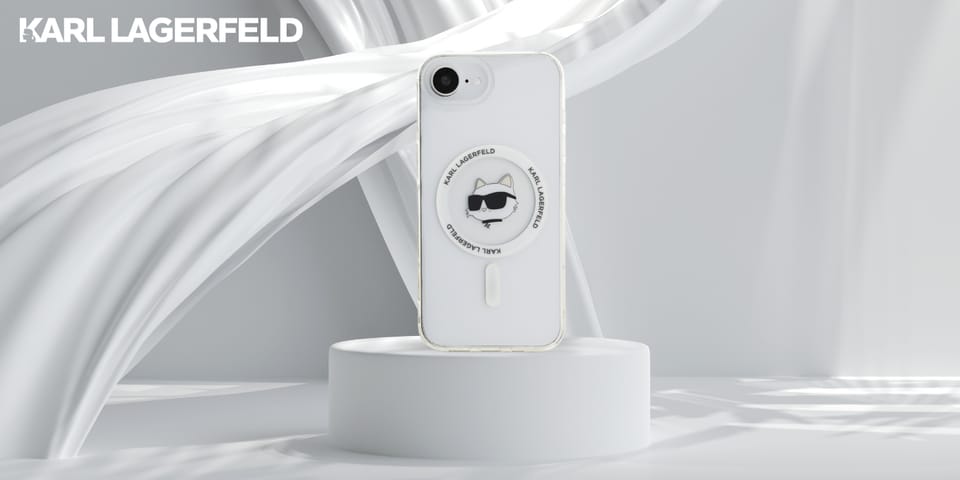 Etui Karl Lagerfeld IML Metal Choupette  Head MagSafe do iPhone 16e biały