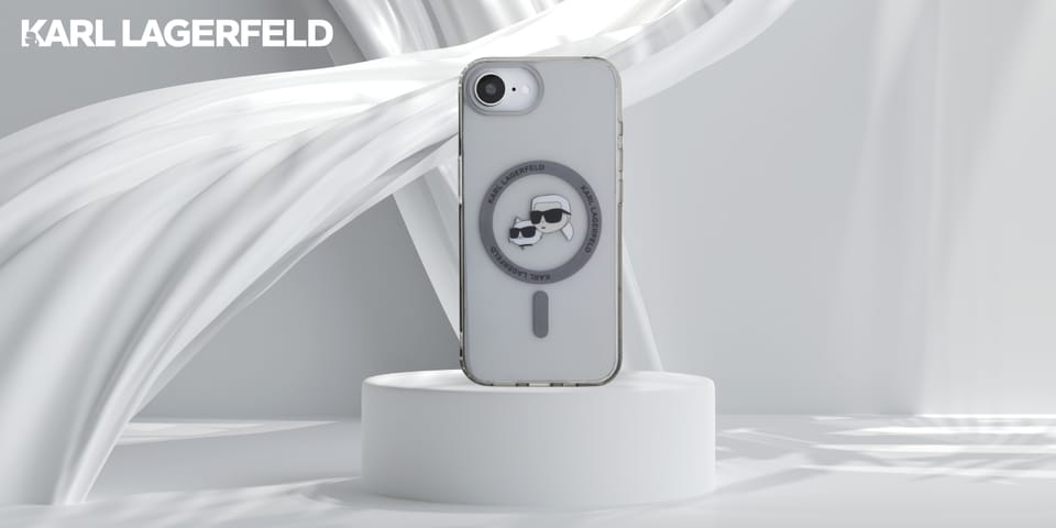 Etui Karl Lagerfeld IML Metal Karl &     Choupette Heads MagSafe do iPhone 16e czarny