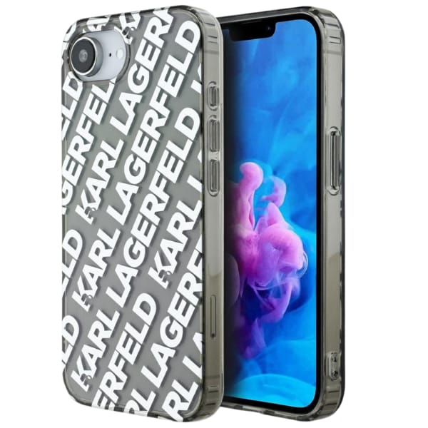 Etui Karl Lagerfeld IML Repeat Logo do   iPhone 16e srebrny