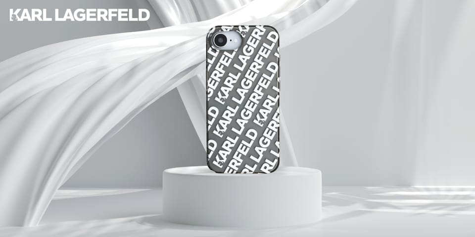 Etui Karl Lagerfeld IML Repeat Logo do   iPhone 16e srebrny