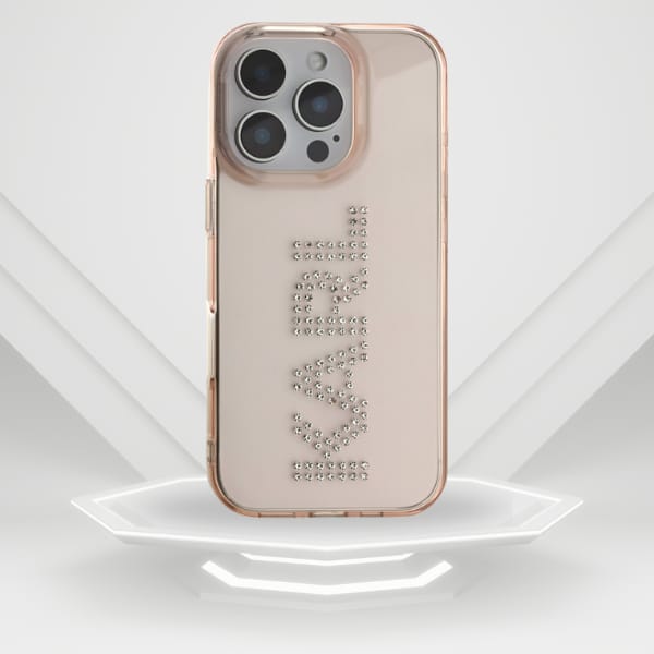 Etui Karl Lagerfeld IML Rhinestones Logo do iPhone 16 Pro różowy