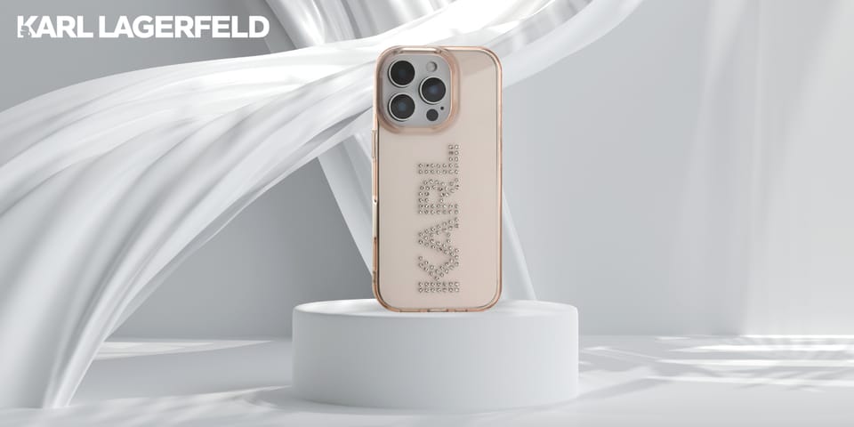 Etui Karl Lagerfeld IML Rhinestones Logo do iPhone 16 Pro różowy