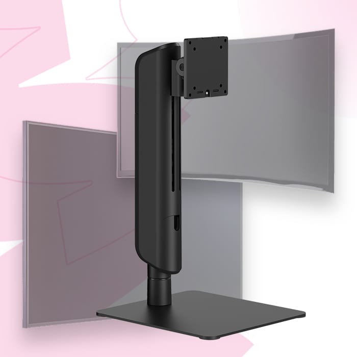 uchwyt do monitora, uchwyt biurkowy, uchwyt 49 cali, wolnostojący uchwyt do monitora, Spacetronik SPA-B111, VESA, duży monitor, uchwyt do biura, ergonomia, podstawka do monitora